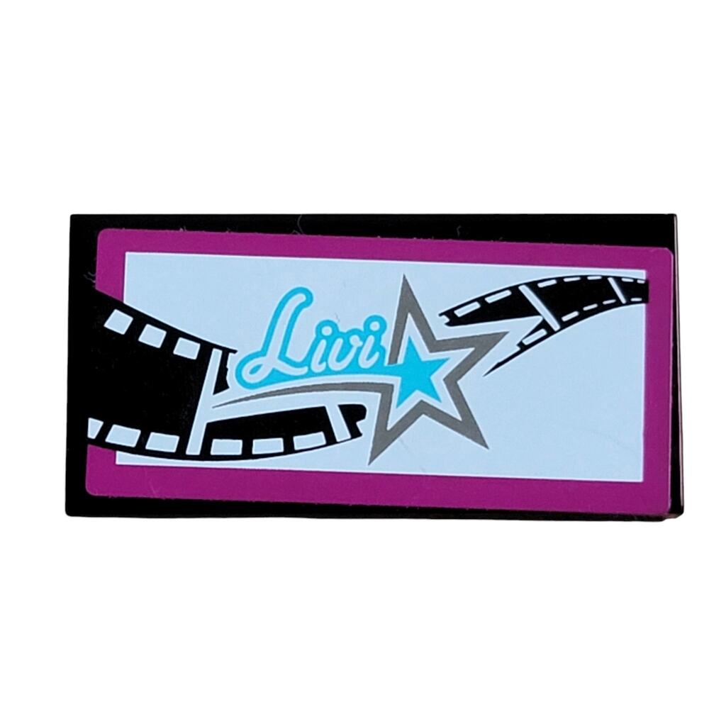 LEGO 2x4 Tile Livi Film Reel Star Black‎ 87079pb0283 41117 Pop Star TV Studio